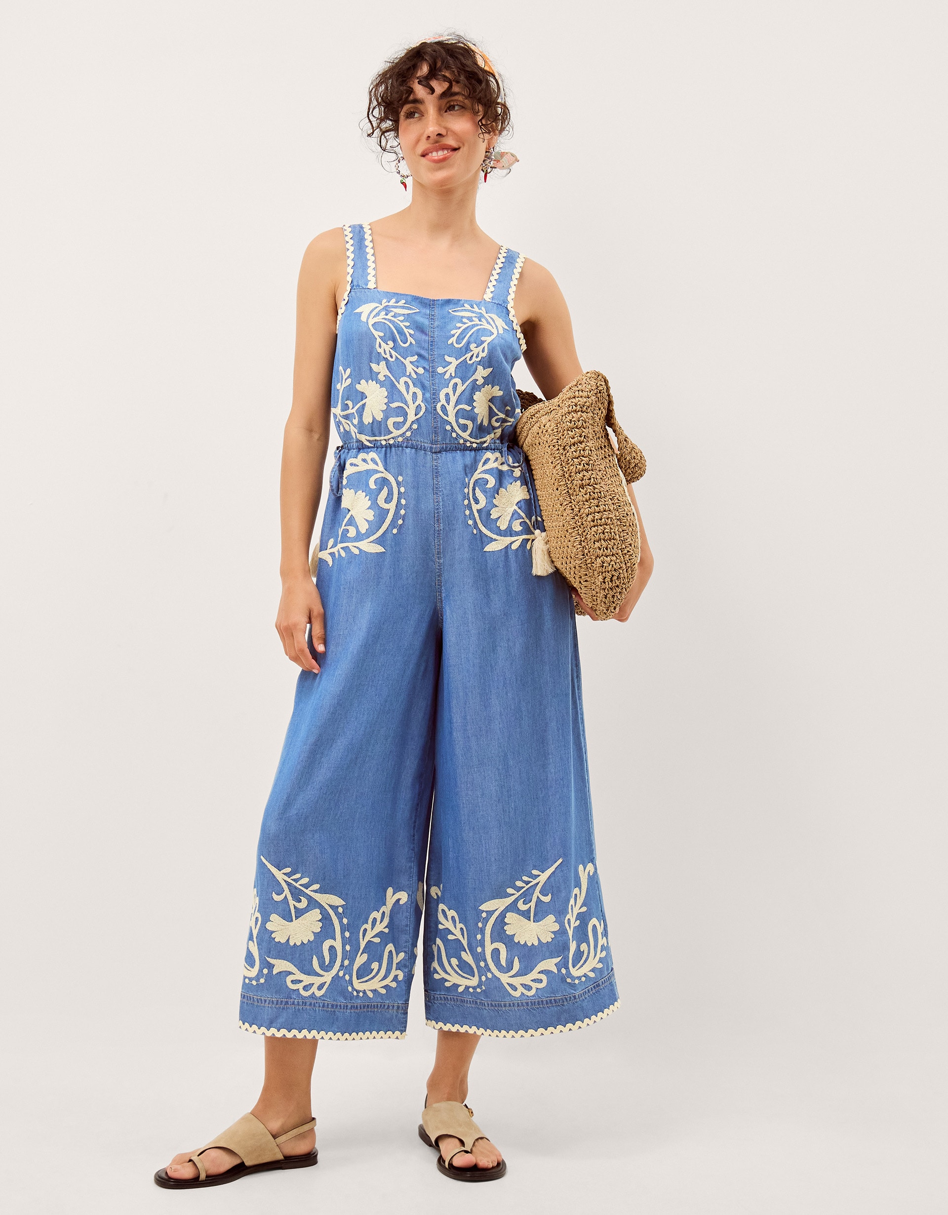 New In - Monsoon Stella Denim Culotte Jumpsuit