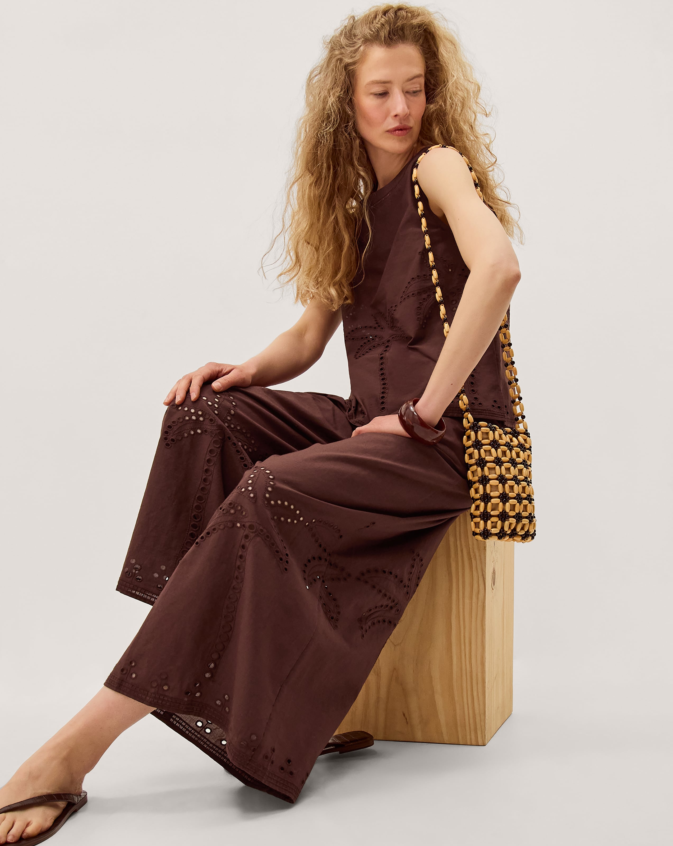 Monsoon Eden Cutwork Wide Leg Trousers