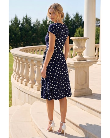 Roman Spot Print Jersey Stretch Dress