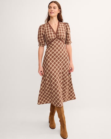 Monsoon Frankie Check Print Midi Dress
