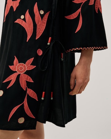 Monsoon Zora Embroidered Mini Wrap Dress