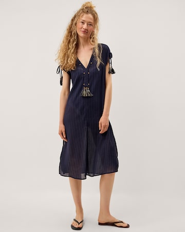 Monsoon Mia Tassel Stripe Midi Kaftan