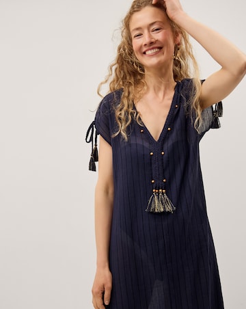 Monsoon Mia Tassel Stripe Midi Kaftan