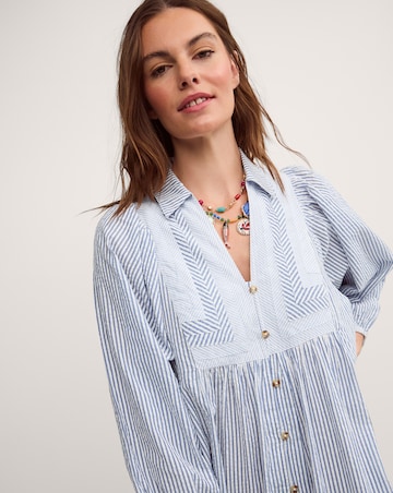 Monsoon Callie Stripe Midi Shirt Dress