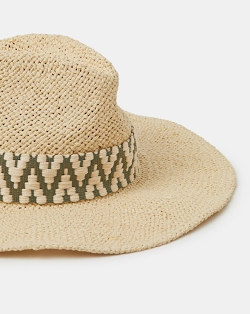 Accessorize Chevron Straw Fedora Hat