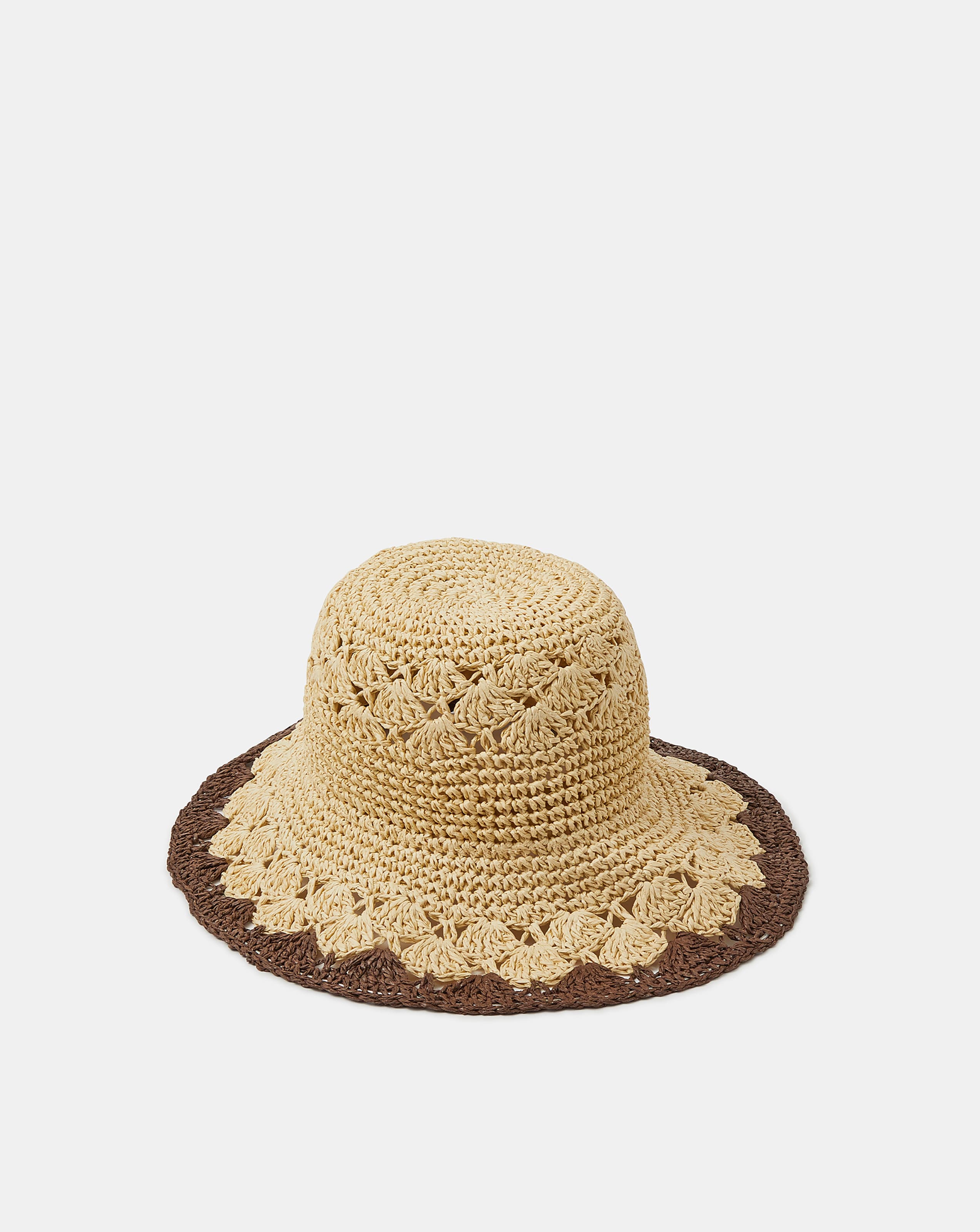 Accessorize  Crochet Straw Bucket Hat