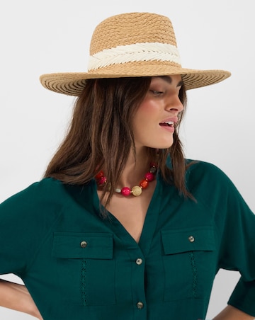 Accessorize Chevron Braided Fedora Hat