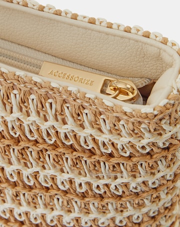 Accessorize Stripe Raffia Shoulder Bag