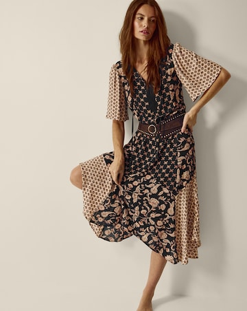 Monsoon Raquel Floral Print Midi Dress