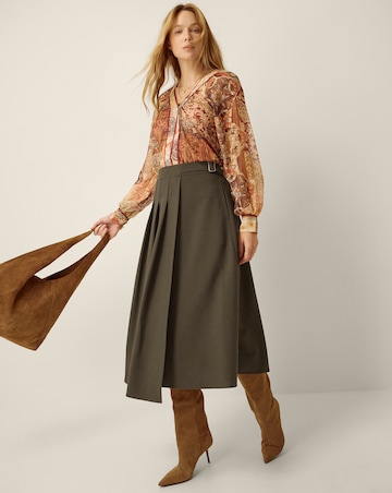Monsoon Jillian Kilt Midi Skirt