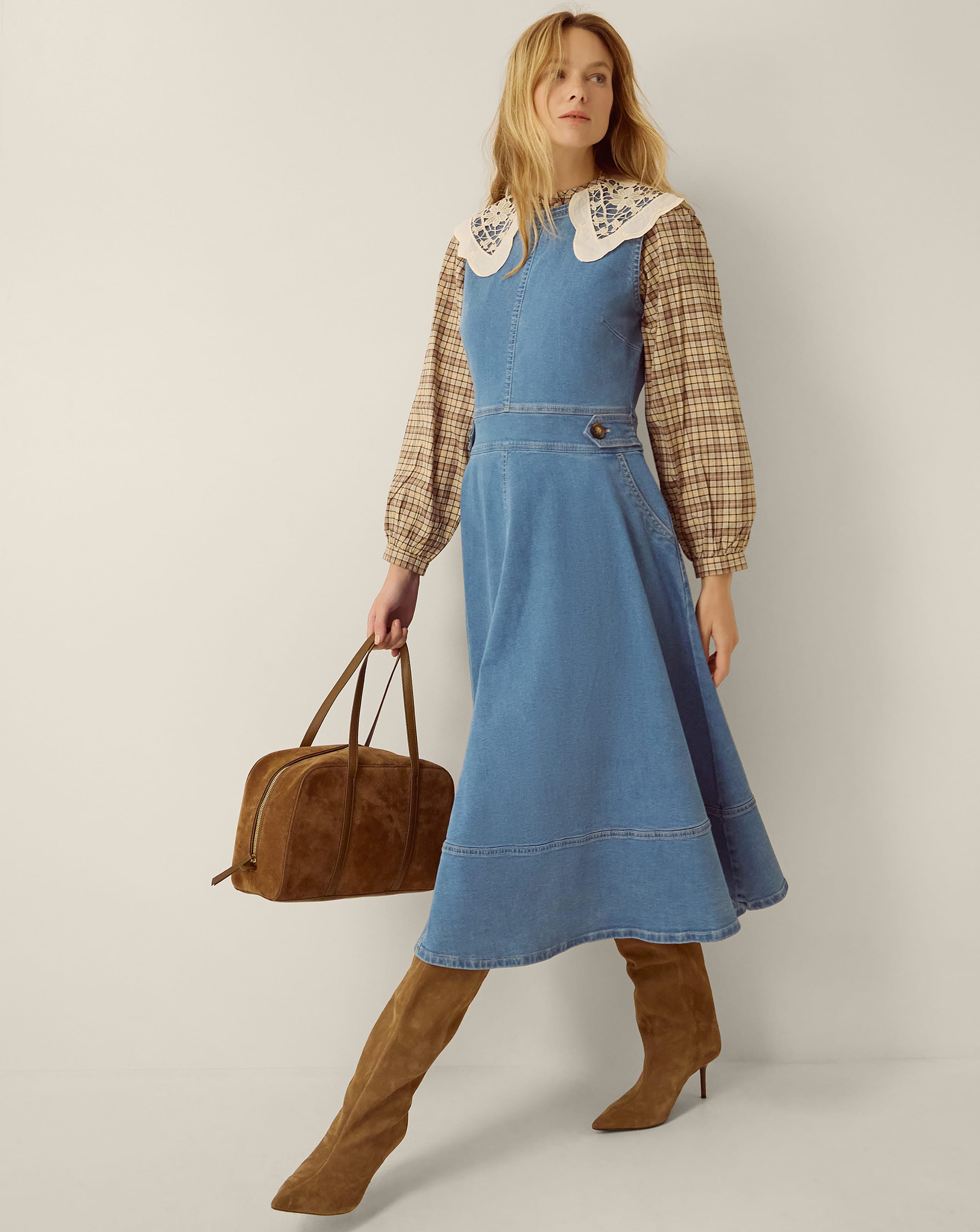 Monsoon Ella Sleeveless Denim Midi Dress