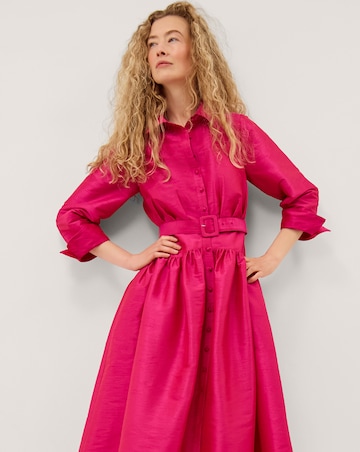 Monsoon Poppy Belted Midi Shirt Dress