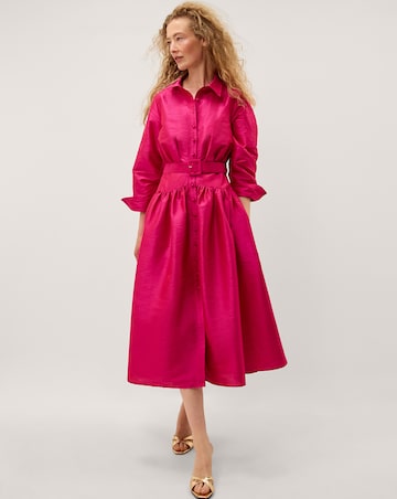 Monsoon Poppy Belted Midi Shirt Dress