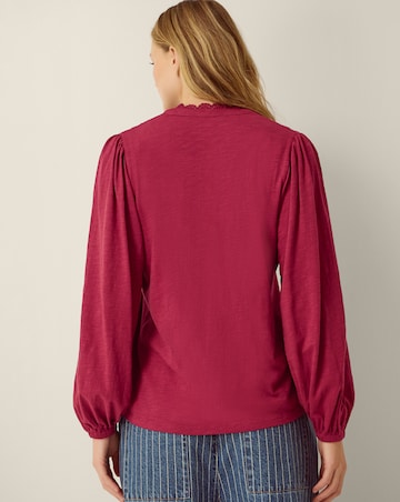 Monsoon Jenny Pintuck Lace Jersey Blouse