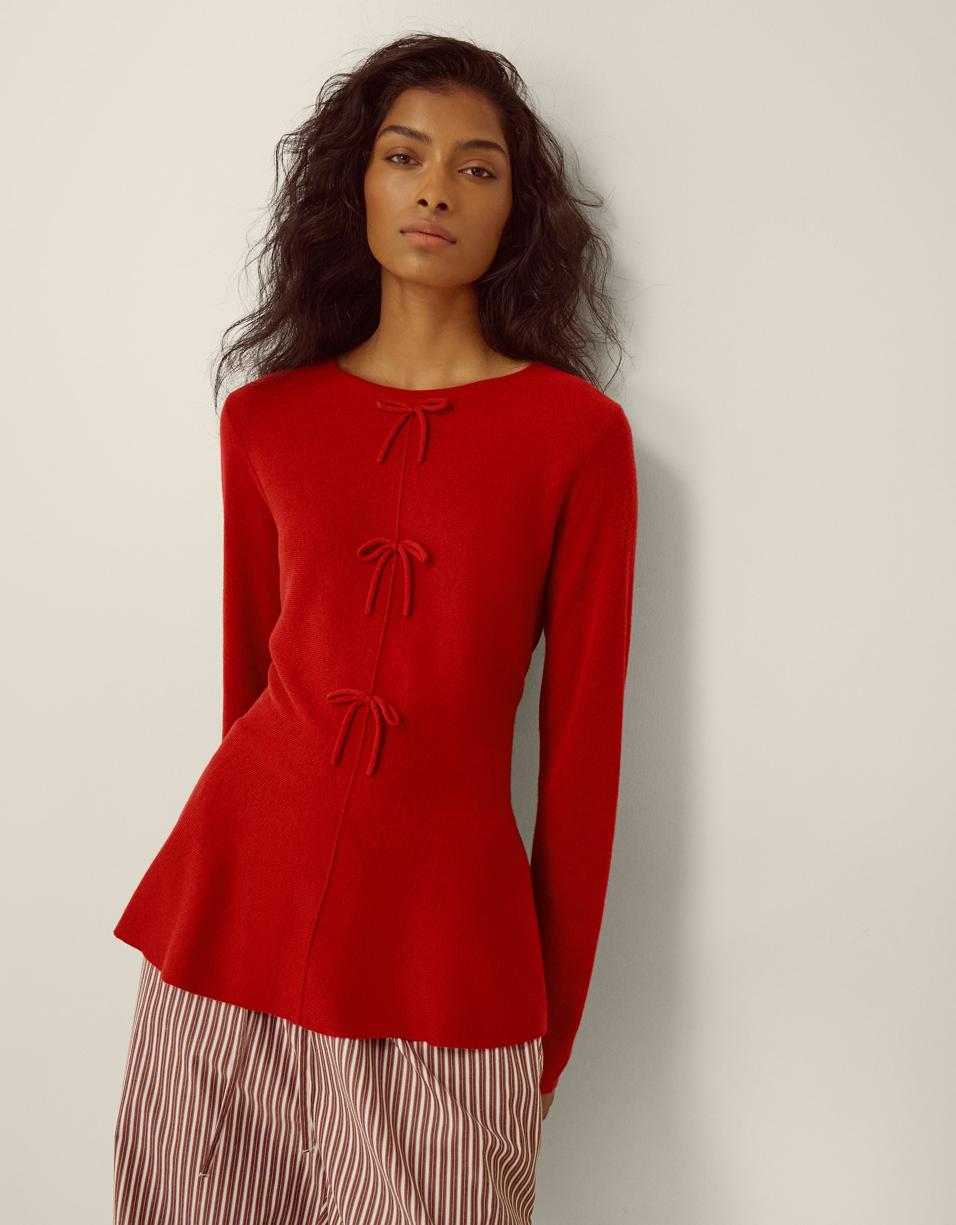 Monsoon Paula Bow Peplum Jumper