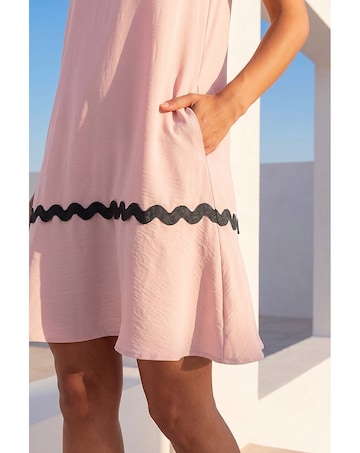 Roman Ric Rac Trim Swing Dress