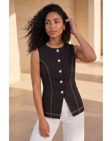 Roman Contrast Stitch Waistcoat