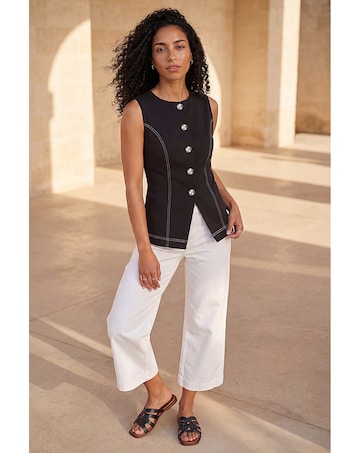 Roman Contrast Stitch Waistcoat