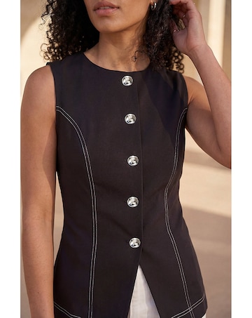 Roman Contrast Stitch Waistcoat
