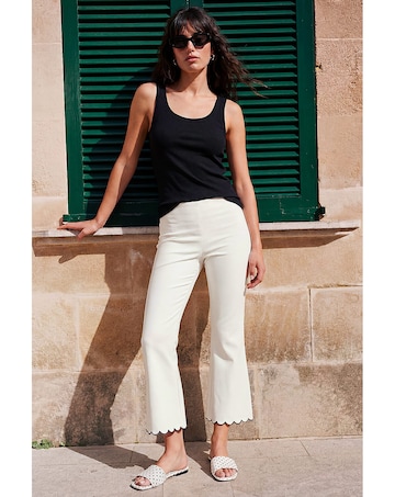 Roman Cropped Stretch Flared Trouser