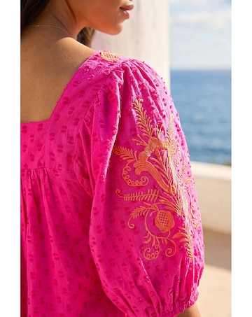 Roman Embroidered Textured Top