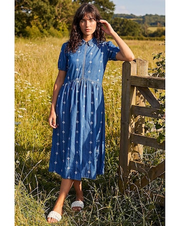 Roman Embroidered Zip Detail Dress