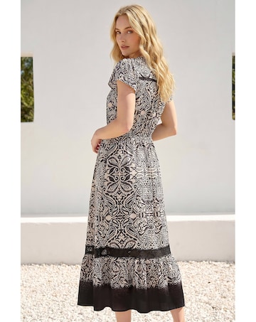 Roman Paisley Print Buttoned Midi Dress