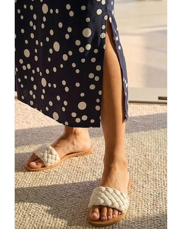 Roman Spot Print Stretch Maxi Skirt