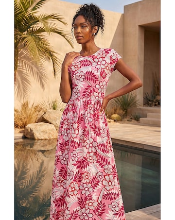 Roman Floral Pocket Midi Dress