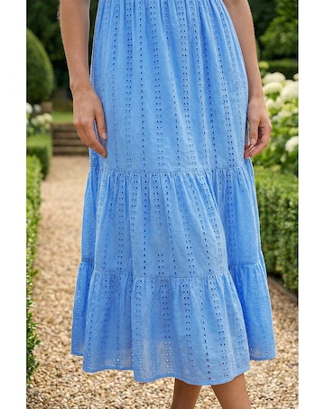 Roman Embroidered V-Neck Midi Dress