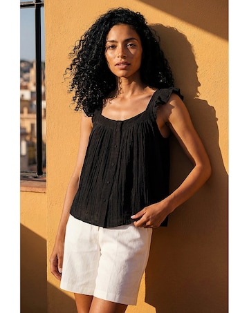 Roman Textured Frill Sleeve Cami Top