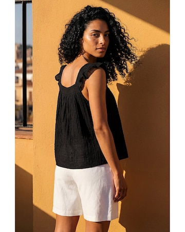 Roman Textured Frill Sleeve Cami Top