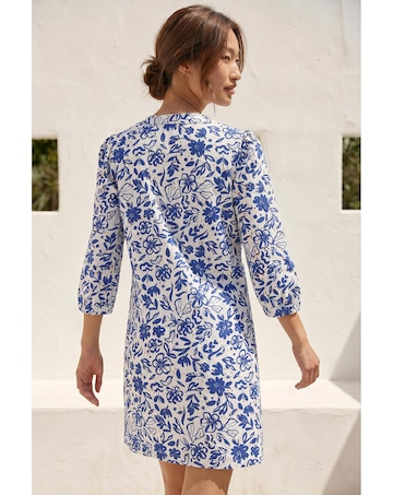 Roman Floral Print V-Neck Shirt Dress