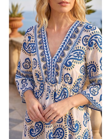 Roman Paisley Border Midi Dress