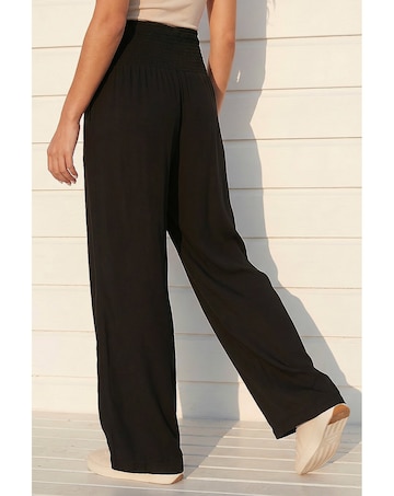 Roman Shirred Wide Leg Trouser