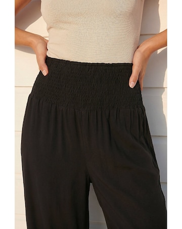 Roman Shirred Wide Leg Trouser