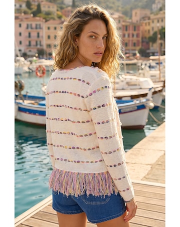 Roman Fringe Light Knit Cardigan
