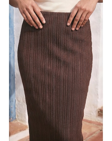 Roman Textured Pencil Stretch Skirt
