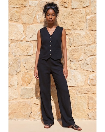 Roman Linen Button Through Waistcoat