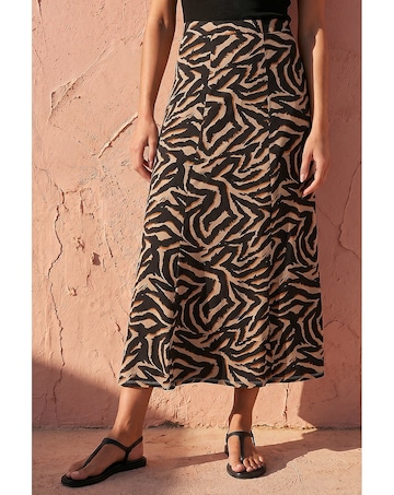 Roman Abstract Animal Print A-Line Skirt