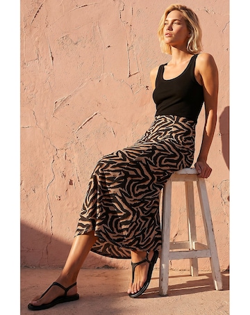 Roman Abstract Animal Print A-Line Skirt