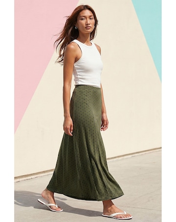 Roman Polka Dot Midi Skirt