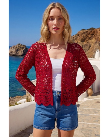 Roman Crochet Edge To Edge Cardigan