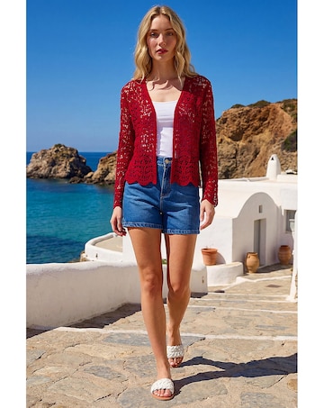 Roman Crochet Edge To Edge Cardigan