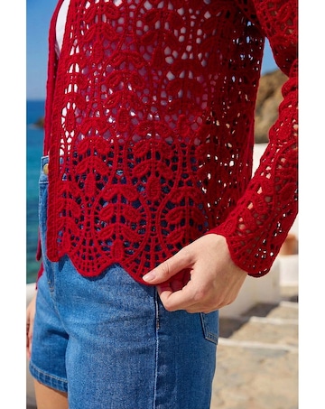 Roman Crochet Edge To Edge Cardigan