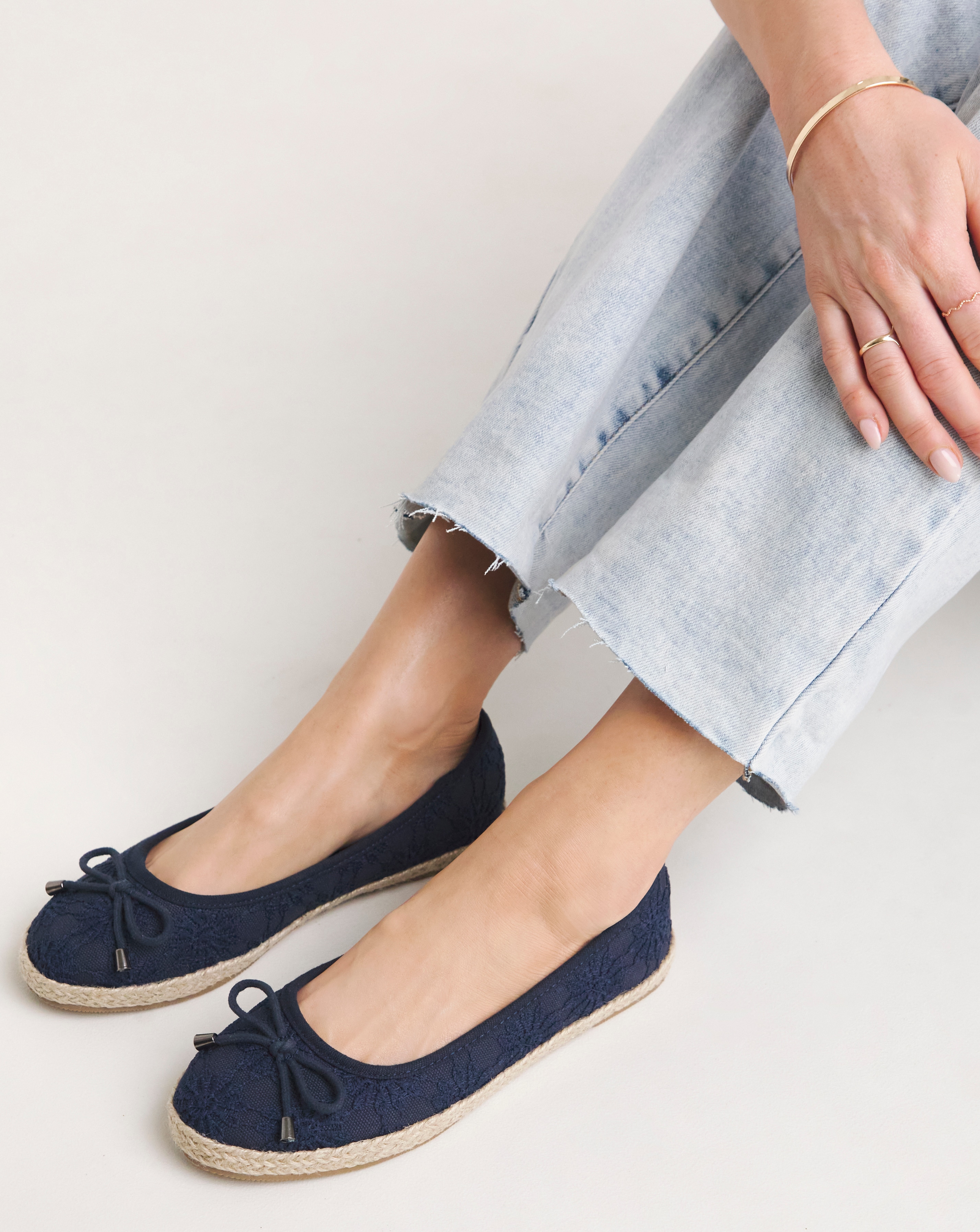 Broderie Ballerina Espadrille ExWide Fit