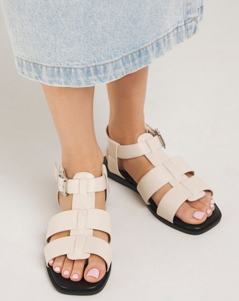 Fisherman Flat Sandal Wide - Ecru