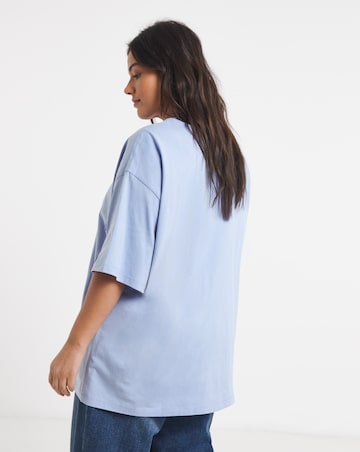Blue Picante Oversized Graphic T-Shirt