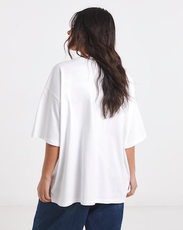 White Fuzzy Peaches Oversized Graphic T-Shirt