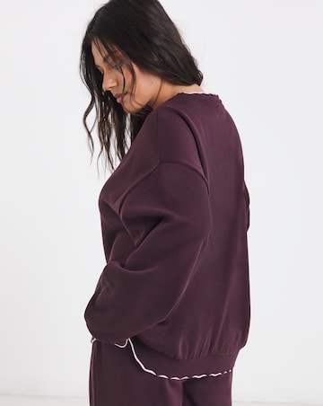 Blackcurrant Scallop Trim Sweatshirt